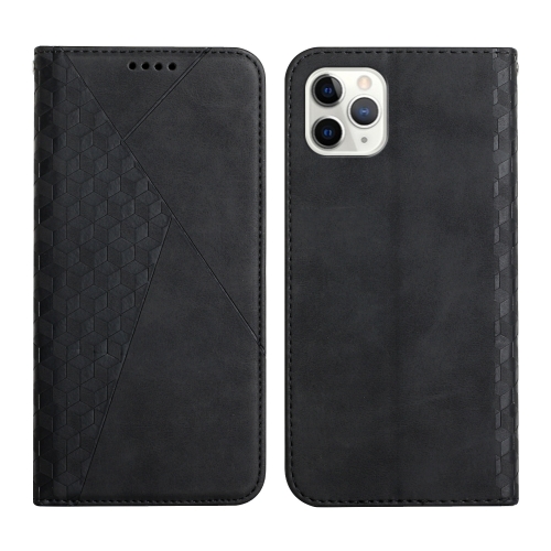 

For iPhone 11 Pro Diamond Pattern Splicing Skin Feel Magnetic Horizontal Flip Leather Case with Card Slots & Holder & Wallet (Black)