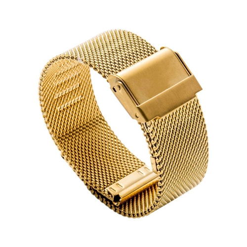 

12mm 304 Stainless Steel Double Buckles Replacement Strap Watchband(Gold)
