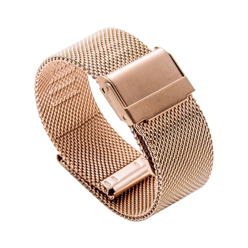 

18mm 304 Stainless Steel Double Buckles Replacement Strap Watchband(Rose Gold)