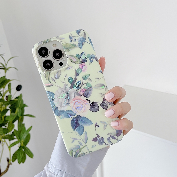 

Laser Pattern TPU Protective Case For iPhone 13 Pro Max(Rose Flower)