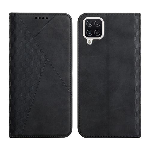 

For Samsung Galaxy A22 4G Diamond Pattern Splicing Skin Feel Magnetic Horizontal Flip Leather Case with Card Slots & Holder & Wallet(Black)