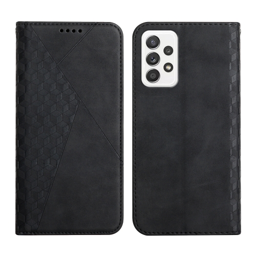 

For Samsung Galaxy A52 5G / 4G Diamond Pattern Splicing Skin Feel Magnetic Horizontal Flip Leather Case with Card Slots & Holder & Wallet(Black)