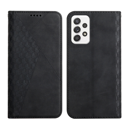 

For Samsung Galaxy A72 5G / 4G Diamond Pattern Splicing Skin Feel Magnetic Horizontal Flip Leather Case with Card Slots & Holder & Wallet(Black)