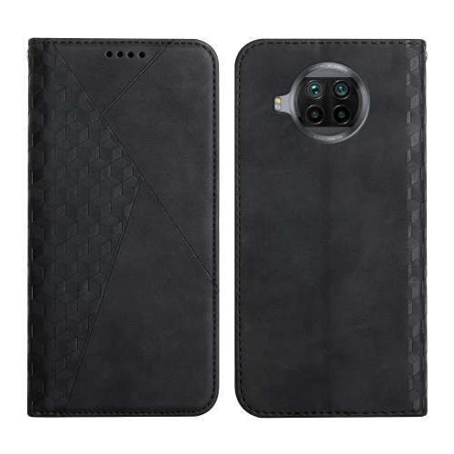 

For Xiaomi Mi 10T Lite 5G Diamond Pattern Splicing Skin Feel Magnetic Horizontal Flip Leather Case with Card Slots & Holder & Wallet(Black)