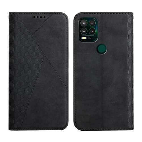 

For Motorola Moto G Stylus 2021 5G Diamond Pattern Splicing Skin Feel Magnetic Horizontal Flip Leather Case with Card Slots & Holder & Wallet(Black)