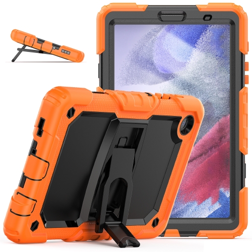 

Shockproof Colorful Silica Gel + PC Protective Case with Holder & Shoulder Strap For Samsung Galaxy A7 Lite T220 / T225(Orange)