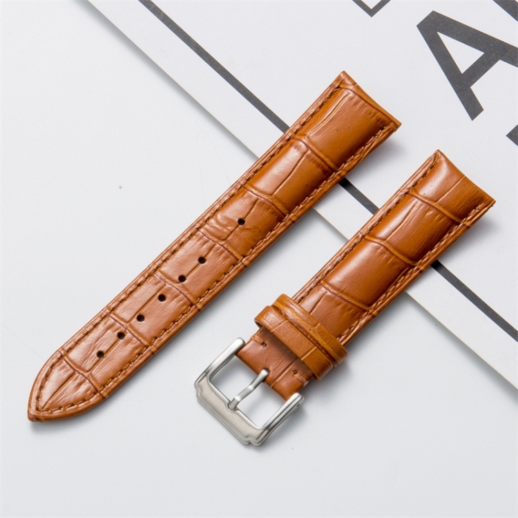 

22mm Calf Leather Watch Band(Light Brown)
