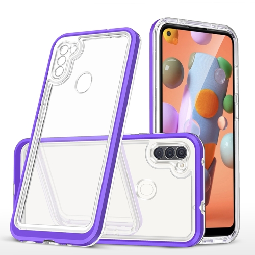 

For Samsung Galaxy A11 Bright Series Clear Acrylic + PC+TPU Shockproof Case(Purple)