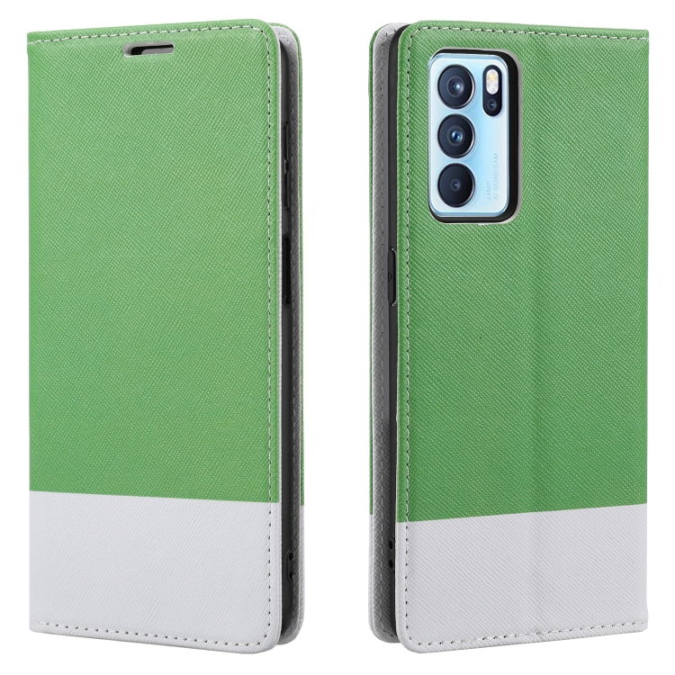 

For OPPO A74 5G Cross Texture Magnetic Horizontal Flip Leather Case with Card Slots & Holder & Wallet(Green)