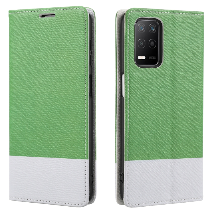 

For OPPO Realme 8 5G Cross Texture Magnetic Horizontal Flip Leather Case with Card Slots & Holder & Wallet(Green)