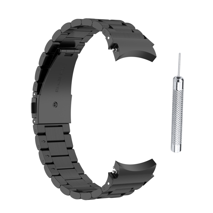 

For Samsung Galaxy Watch4 / Watch4 Classic Three Strains Steel Watch Band(Black)