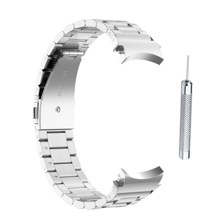 

For Samsung Galaxy Watch4 / Watch4 Classic Three Strains Steel Watch Band(Silver)