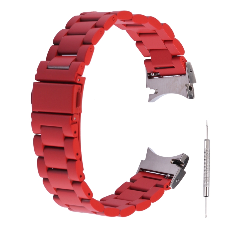 

For Samsung Galaxy Watch4 / Watch4 Classic Three Strains Steel Watch Band (Red)