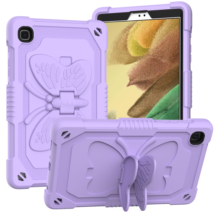 

Pure Color PC + Silicone Anti-drop Protective Case with Butterfly Shape Holder & Pen Slot For Samsung Galaxy Tab A7 Lite 8.7 SM-T220 / SM-T225(Light Purple)