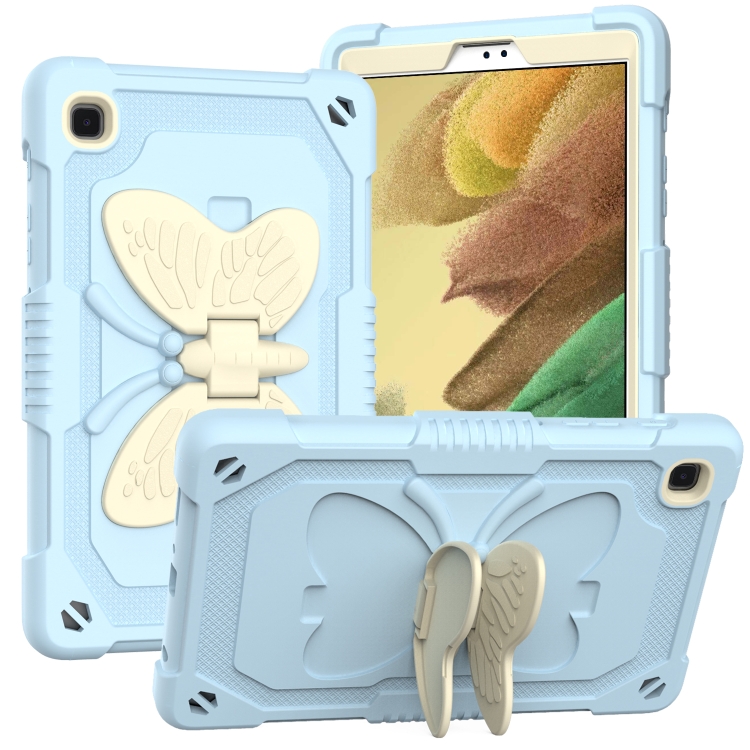 

Beige PC + Silicone Anti-drop Protective Case with Butterfly Shape Holder & Pen Slot For Samsung Galaxy Tab A7 Lite 8.7 SM-T220 / SM-T225(Beige + Ice Crystal Blue)