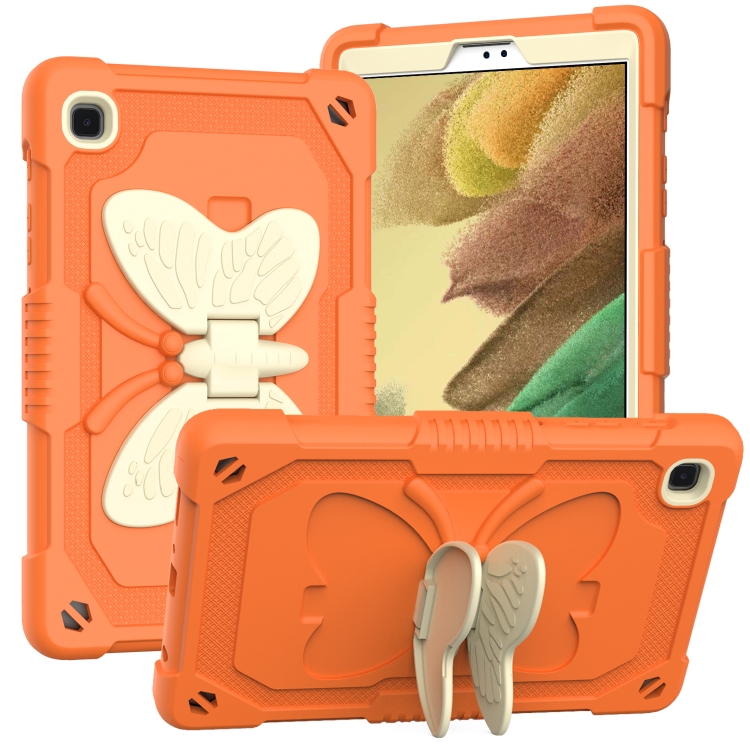 

Beige PC + Silicone Anti-drop Protective Case with Butterfly Shape Holder & Pen Slot For Samsung Galaxy Tab A7 Lite 8.7 SM-T220 / SM-T225(Beige + Kumquat)