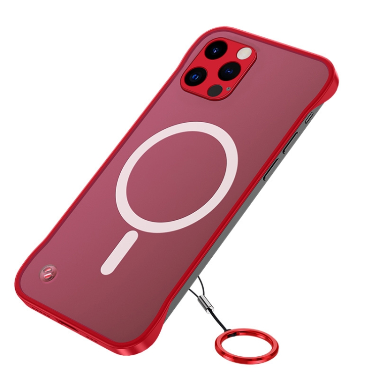 

Frosted Soft Four-corner Shockproof Magsafe Case For iPhone 13 Pro Max(Red)