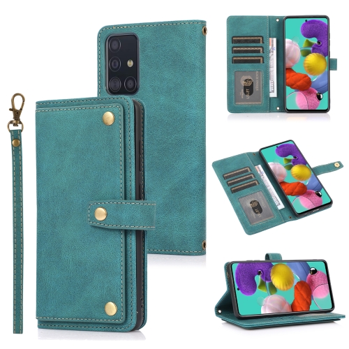 

For Samsung Galaxy A51 4G PU + TPU Horizontal Flip Leather Case with Holder & Card Slot & Wallet & Lanyard(Lake Blue)