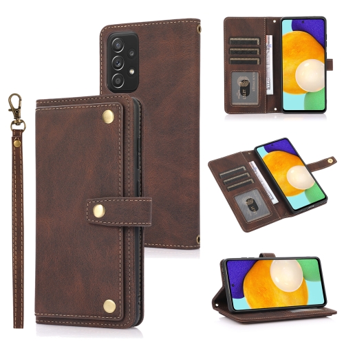 

For Samsung Galaxy A52 5G / 4G PU + TPU Horizontal Flip Leather Case with Holder & Card Slot & Wallet & Lanyard(Brown)