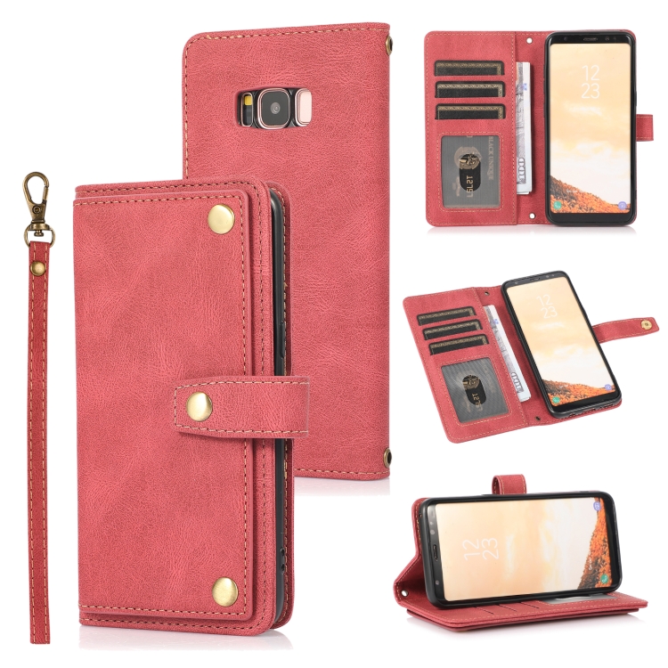 

For Samsung Galaxy S8 PU + TPU Horizontal Flip Leather Case with Holder & Card Slot & Wallet & Lanyard(Wine Red)