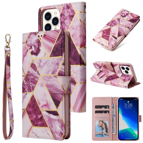 

Marble Bronzing Stitching Horizontal Flip PU Leather Case with Holder & Card Slots & Wallet & Photo Frame For iPhone 13 Pro(Purple)