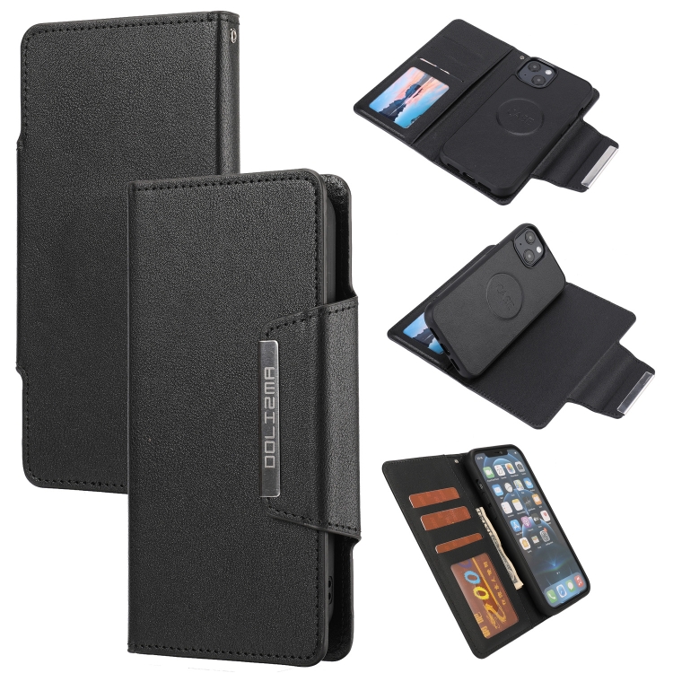 

Ultra-thin Separable Magnetic Horizontal Flip Leather Case with Card Slot & Wallet For iPhone 13(Black)