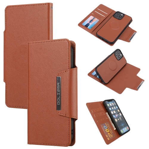 

Ultra-thin Separable Magnetic Horizontal Flip Leather Case with Card Slot & Wallet For iPhone 13 Pro Max(Brown)