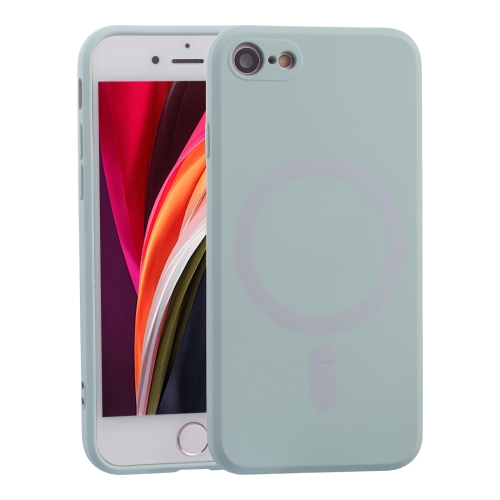 For iPhone SE 2022 / SE 2020 / 8 / 7 Silicone Full Coverage Shockproof Magsafe Case(Baby Blue) чехол накладка leather case для iphone se 2020 2022 желтая