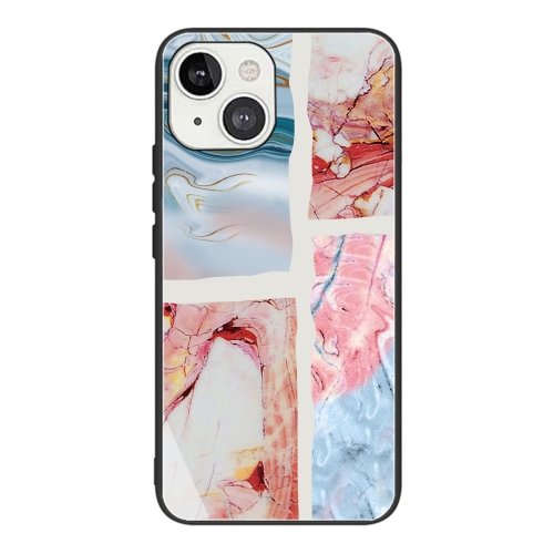 

Abstract Marble Pattern Glass Protective Case For iPhone 13(HC-A21)