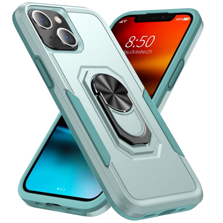

Ring Kickstand Heavy Duty Shockproof Phone Case For iPhone 13(Green)