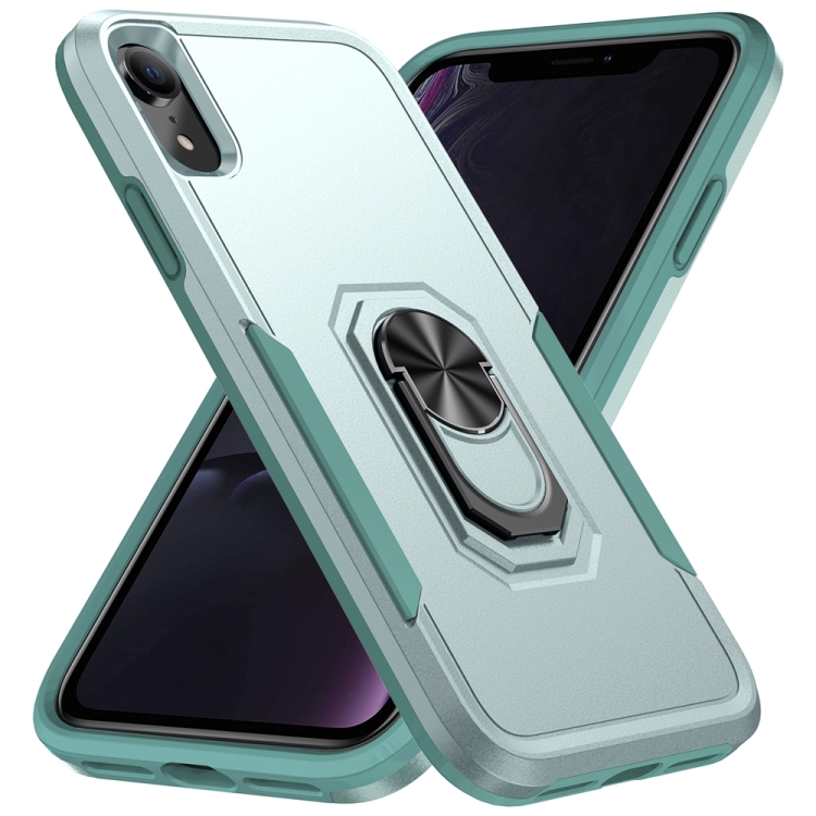 

Ring Kickstand Heavy Duty Shockproof Phone Case For iPhone XR(Green)