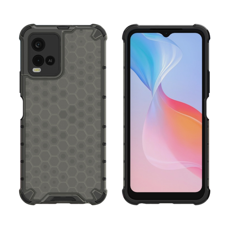 

For vivo Y21 Shockproof Honeycomb PC + TPU Case(Black)