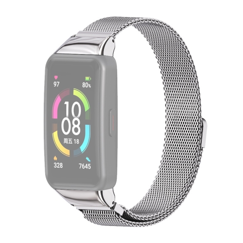 

For Huawei Band 6 / Honor Band 6 MIJOBS Milan Stainless Steel Magnetic Replacement Strap Watchband(Silver)