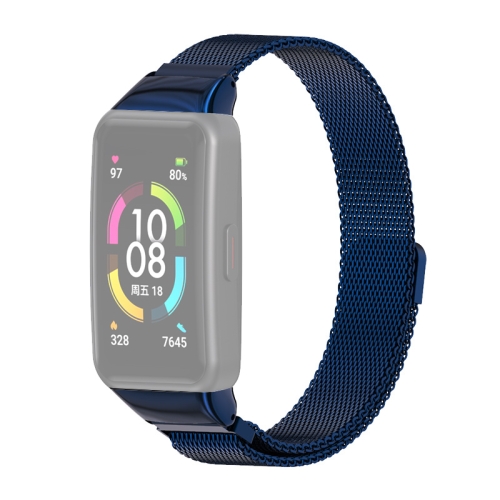 

For Huawei Band 6 / Honor Band 6 MIJOBS Milan Stainless Steel Magnetic Replacement Strap Watchband(Blue)