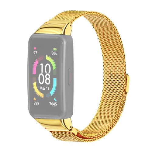 

For Huawei Band 6 / Honor Band 6 MIJOBS Milan Stainless Steel Magnetic Replacement Strap Watchband(Gold)