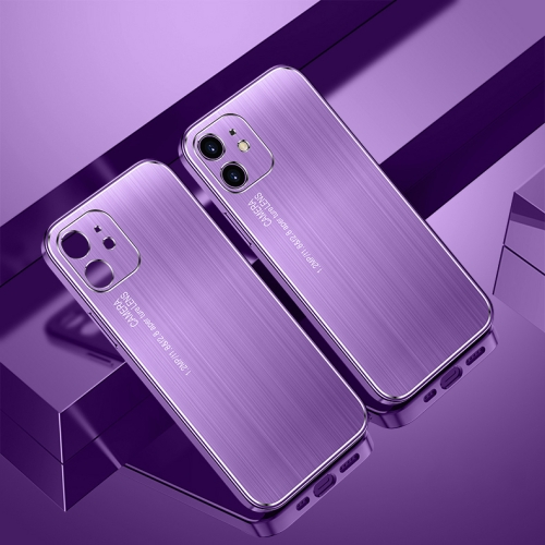 

Cool Sharp Series Aluminum Plate Brushed Lens All-inclusive Protective Case For iPhone 11(Roland Purple)