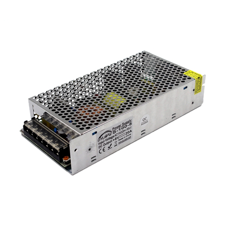 

S-100-5 DC5V 20A 100W LED Regulated Switching Power Supply, Size: 199 x 98 x 42mm