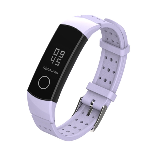 

For Honor Band 4 / 5 MIJOBS Breathable Silicone Watch Band with Hole(Purple)
