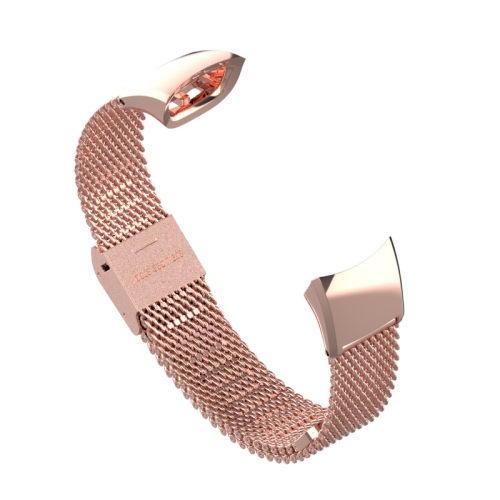 

For Honor Band 4 / 5 MIJOBS Milan Stainless Steel Metal Buckle Watch Band(Rose Gold)