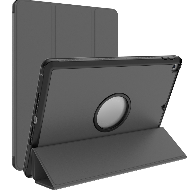 

For iPad 10.2 2021 / 2020 / 2019 Shockproof Horizontal Flip TPU + PU Leather Case with 3-folding Holder & Pen Slot(Grey)