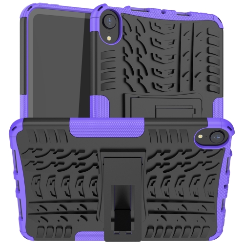 

Tire Texture TPU + PC Shockproof Tablet Case with Holder For iPad mini 6(Purple)