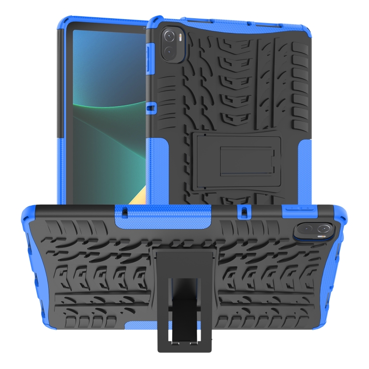 

Tire Texture TPU + PC Shockproof Case with Holder For Xiaomi Pad 5 / 5 Pro(Blue)