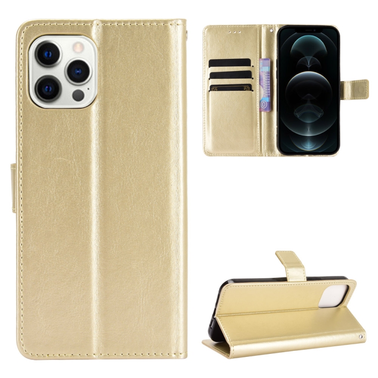 

Crazy Horse Texture Horizontal Flip Leather Case with Holder & Card Slots & Lanyard For iPhone 13 mini(Gold)