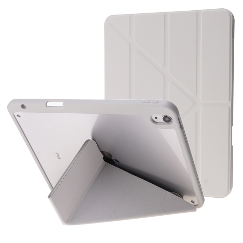 

Deformation Transparent Acrylic Horizontal Flip PU Leather Case with Multi-folding Holder & Sleep / Wake-up Function & Pen Slot For iPad Air 2022 / 2020 10.9(Grey)