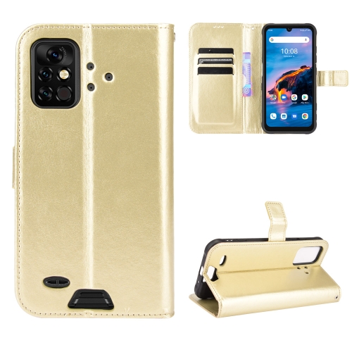 

For UMIDIGI Bison Pro Crazy Horse Texture Horizontal Flip Leather Case with Holder & Card Slots & Lanyard(Gold)