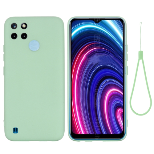 

For OPPO Realme C21Y Foreign Version Solid Color Liquid Silicone Dropproof Full Coverage Protective Case(Green)