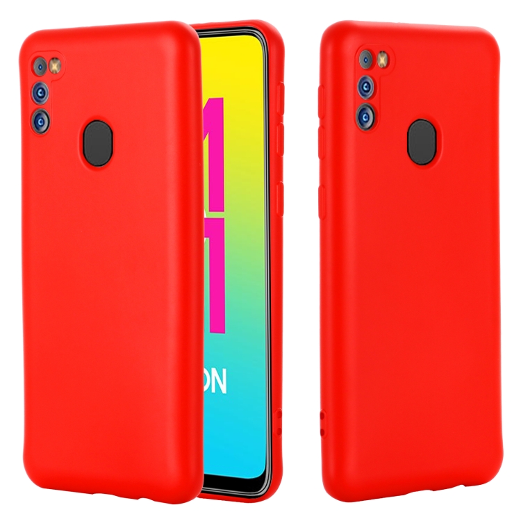 For Samsung Galaxy M21 2021 Solid Color Liquid Silicone Dropproof