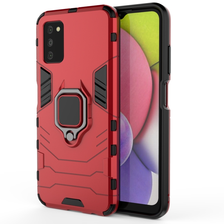 

For Samsung Galaxy A03s Indian Version PC + TPU Shockproof Protective Case with Magnetic Ring Holder(Red)