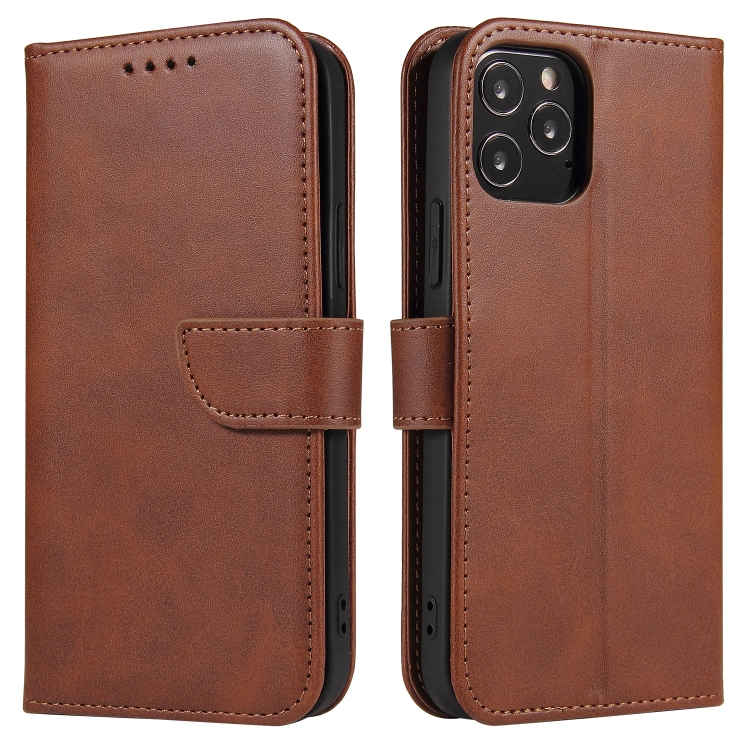 

For iPhone 12 / 12 Pro Calf Texture Buckle Horizontal Flip Leather Case with Holder & Card Slots & Wallet(Brown)