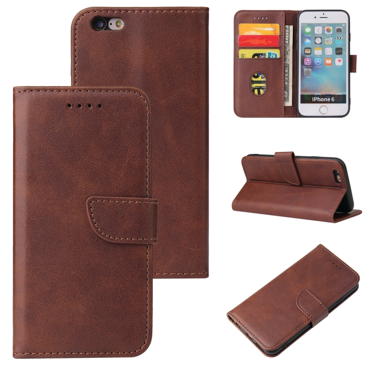 

Calf Texture Buckle Horizontal Flip Leather Case with Holder & Card Slots & Wallet For iPhone 6 & 6s(Brown)